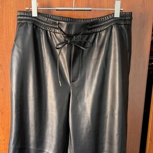 Mango Black Faux Leather Pants